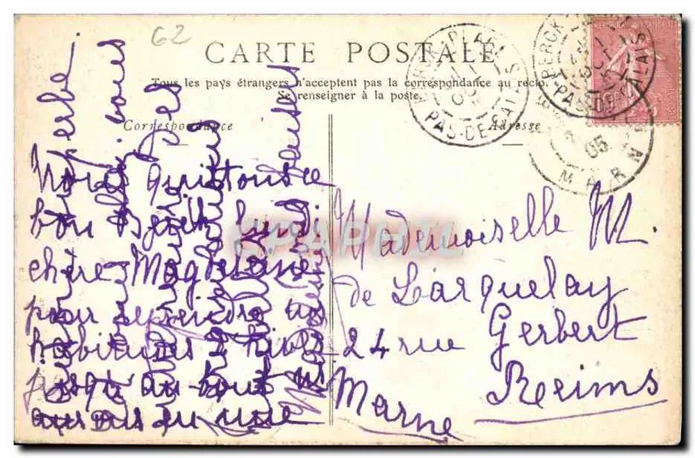 Surroundings of Berck-Plage — L'Aubine & Colines, 15 kilometers — Publisher: H. de Fouchet - Back