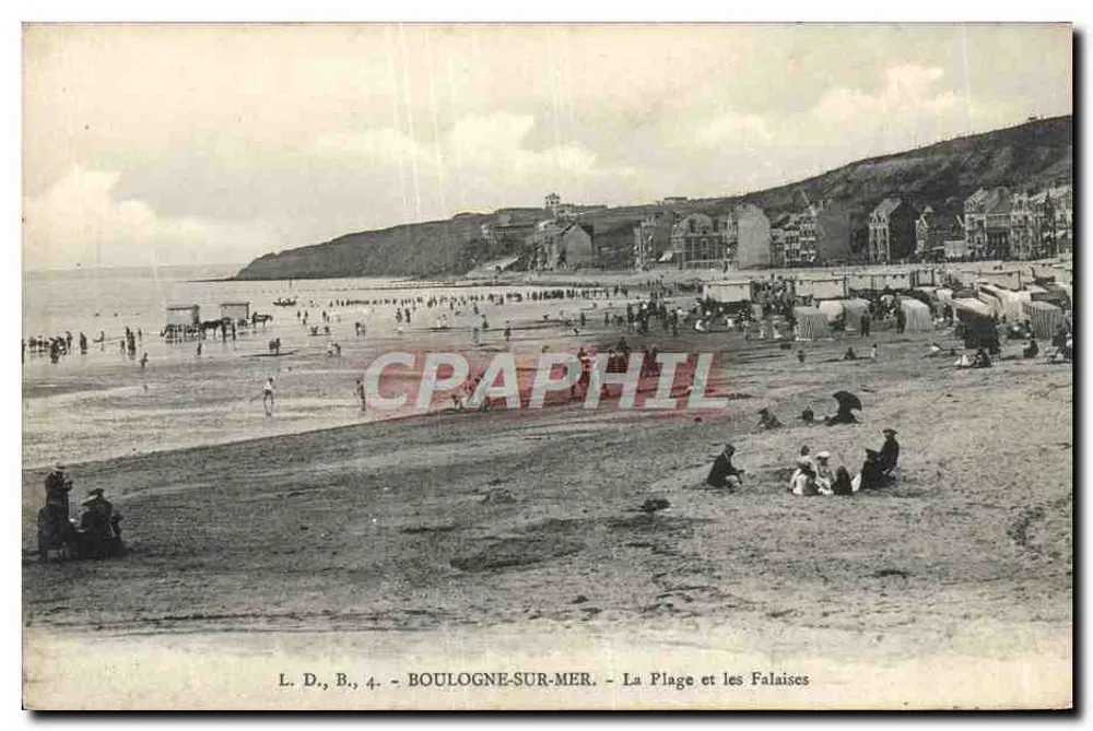 Boulogne-sur-Mer — Die Strände und Klippen — L. D., B., 4. - Vorderseite