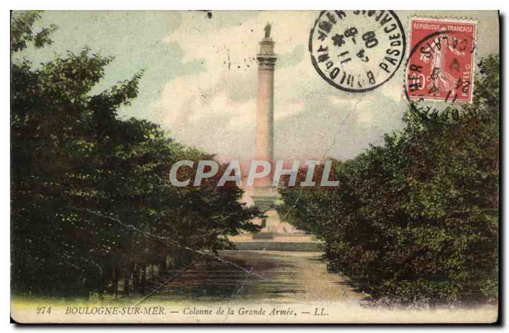 Boulogne-sur-Mer — Säule der Grande Armée — LL. — n° 274 - Vorderseite