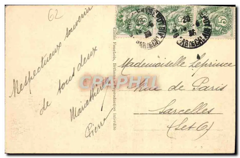 N.D. de Lorette — Panoramablick auf den Nationalfriedhof — unbekannter Verleger, Nr. 4 - Rückseite