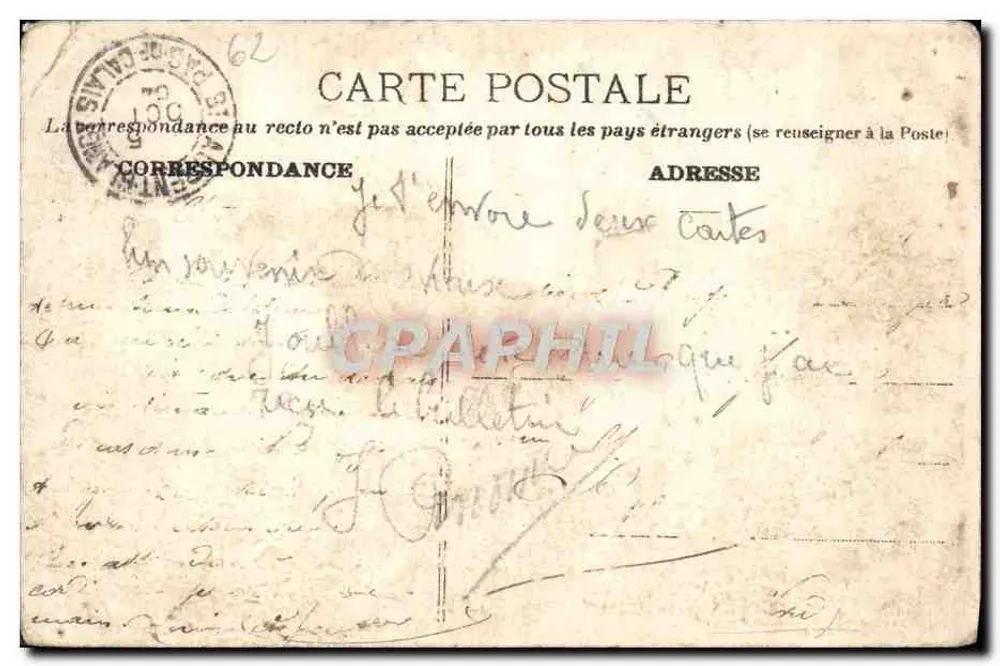 Arras — A Praça da Estação — B. D., Roubaix, n°18 - Verso