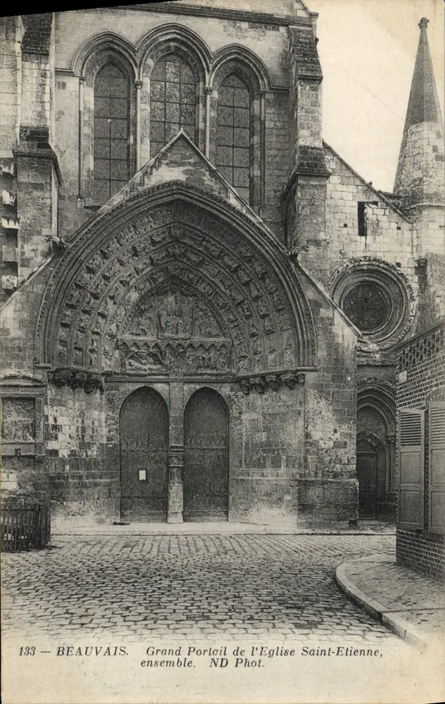 Beauvais — Großer Portal der Kirche Saint-Étienne, Set — ND Phot. - Vorderseite