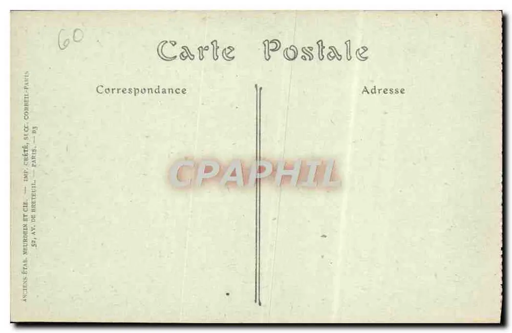 Palácio de Compiègne — Facha principal — Imp. Créteil, n°190 - Verso