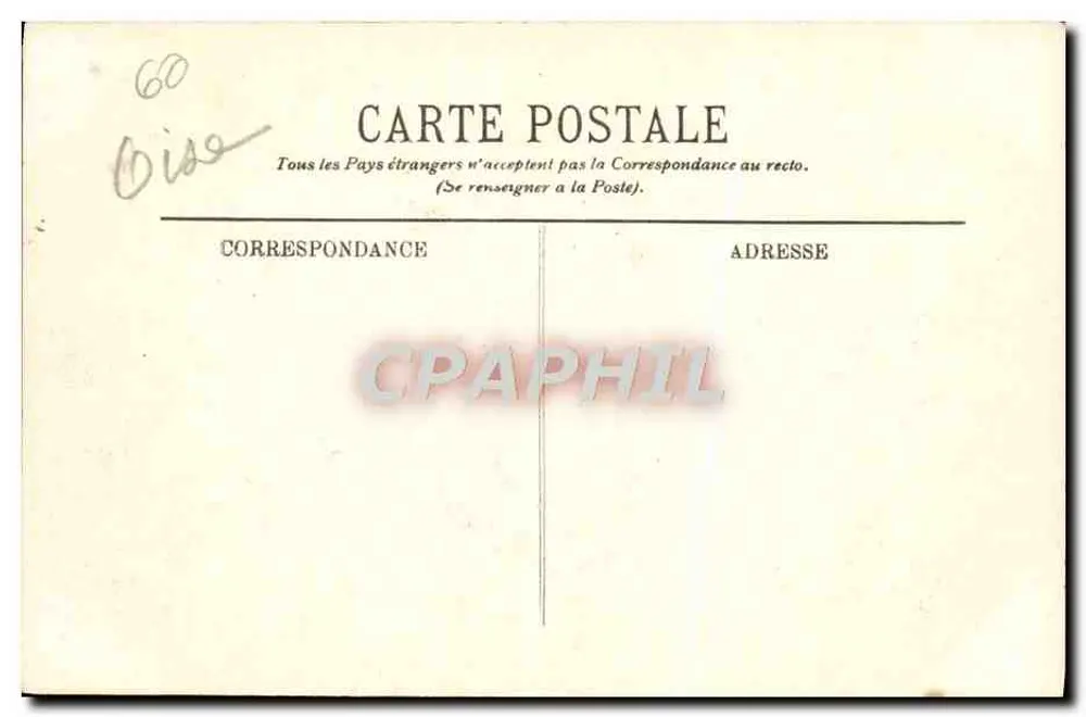 Pierrefonds — Das Schloss — Das Schlafzimmer des Herrn — Edition Varin, Nr. 58 - Rückseite