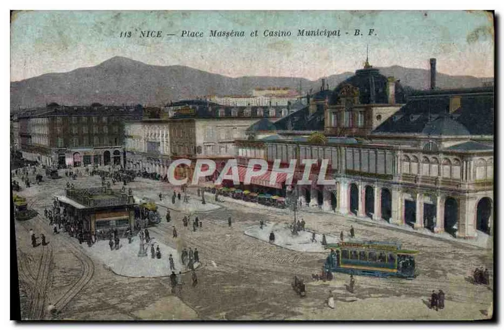 Nice — Place Masséna und Municipalkasino — B.F. n°113 - Vorderseite