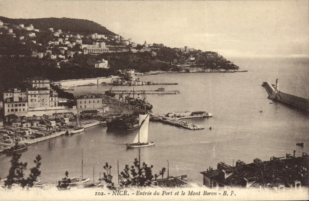 Nice - Eingang zum Hafen und der Mont Boron — B.F. — Nr. 102 - Vorderseite