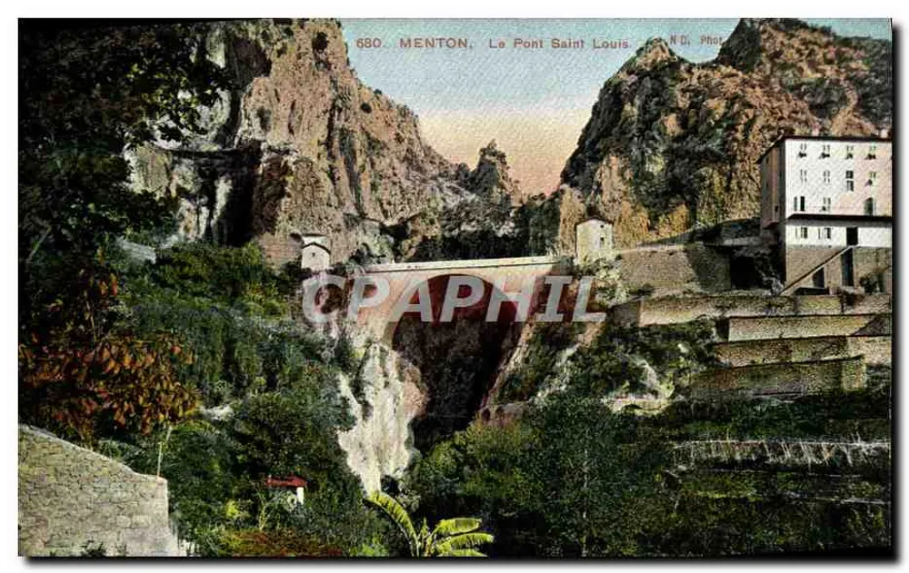 Menton — O Ponte Saint Louis — N.C. Fot. - Frente