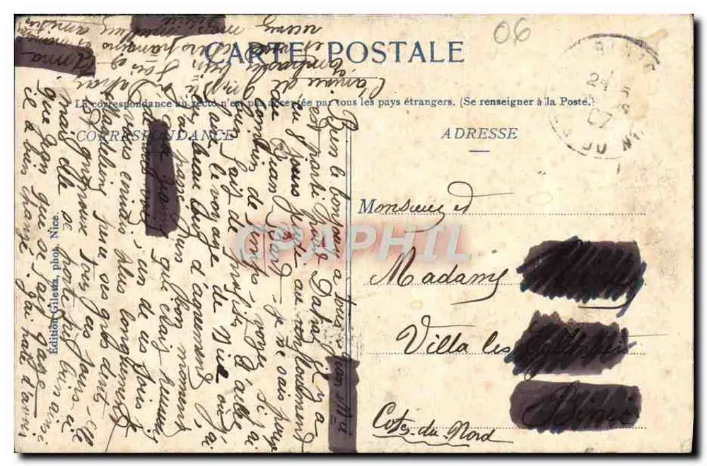 NICE, Nacht, Avenue de la Gare - Notre Dame — Édition Giletta, n°50 - Rückseite