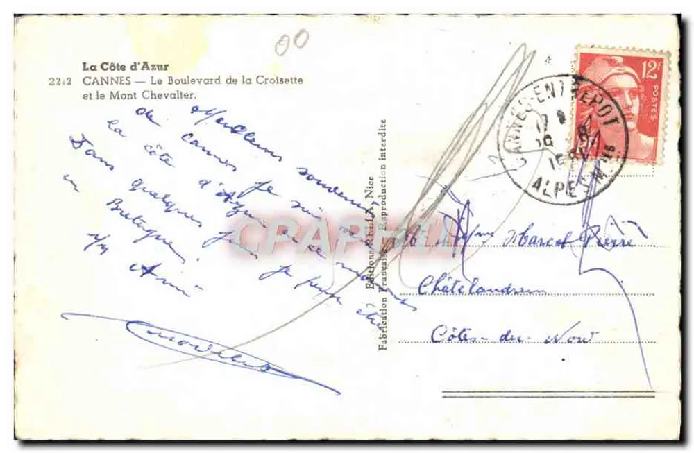 Cannes — Der Boulevard de la Croisette und der Mont Chevalier — Rella - Rückseite