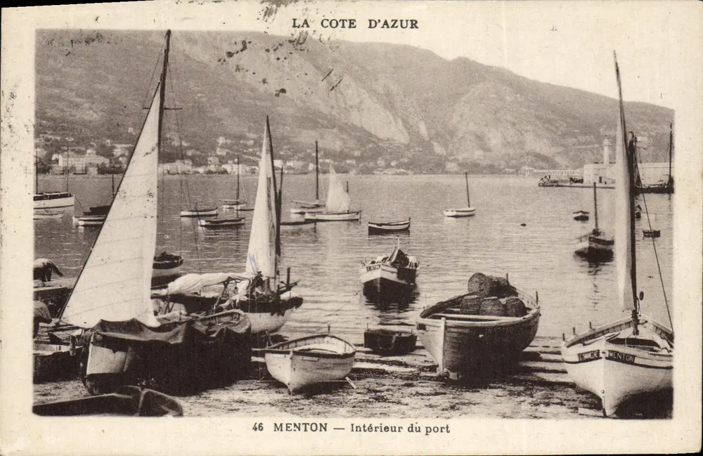 Menton — Interior do porto — Munier, editor de Arte, Nice, n°46 - Frente