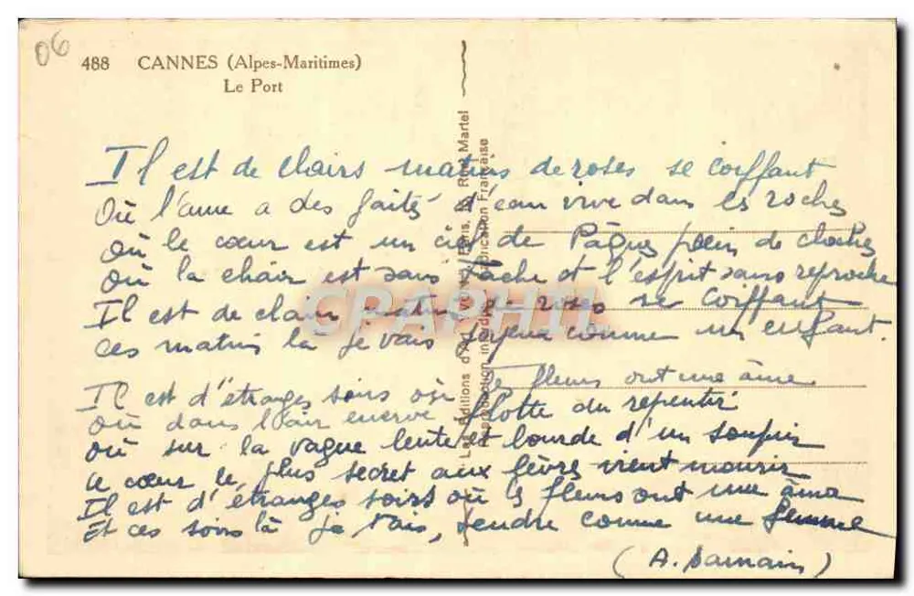 Cannes (Alpes-Maritimes) — Port — Wydawnictwo A. Martel - Rewers