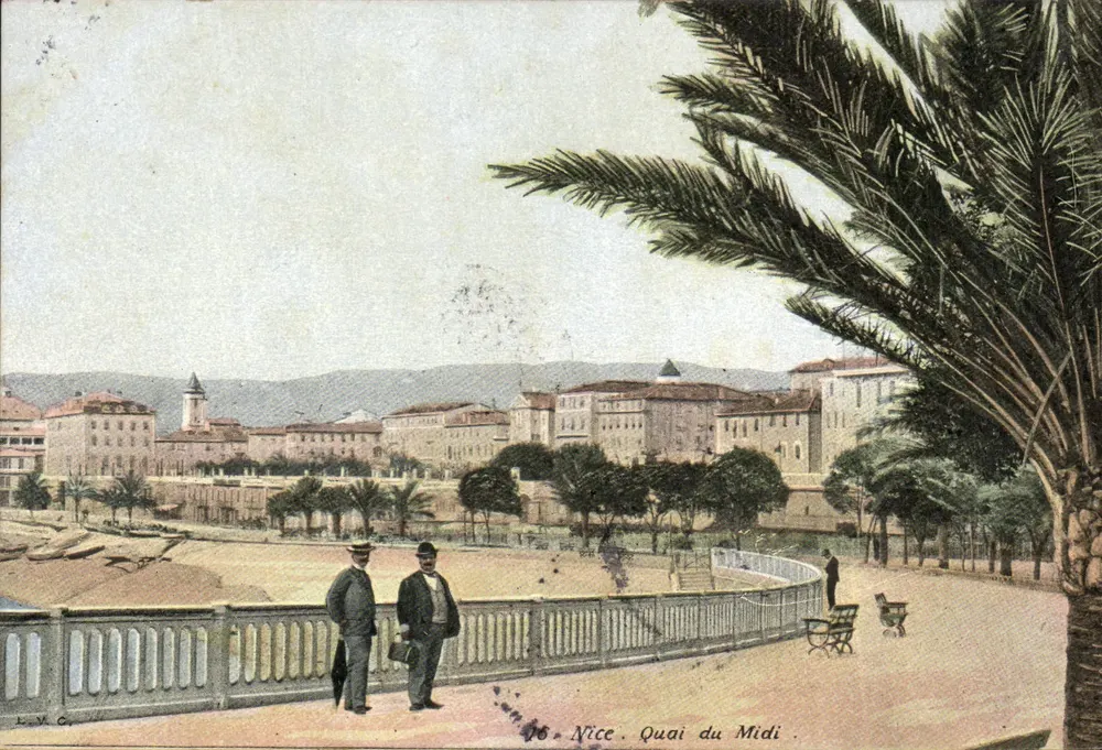 Nice. Quai du Midi — vista panorâmica com palmeiras — L.Y. & Cie - Frente