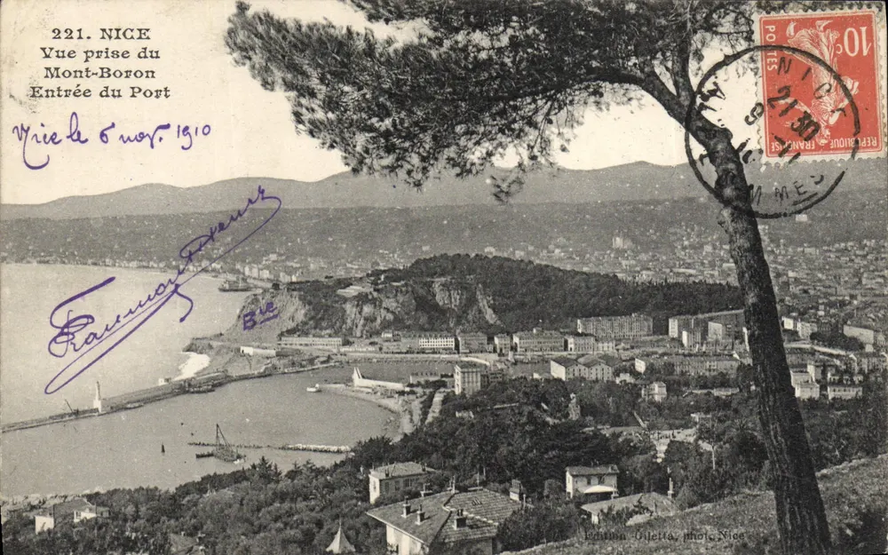 NICE — Ansicht vom Mont-Boron, Eingang zum Hafen — Edition Giletta, Foto Nice, Nr. 221 - Vorderseite