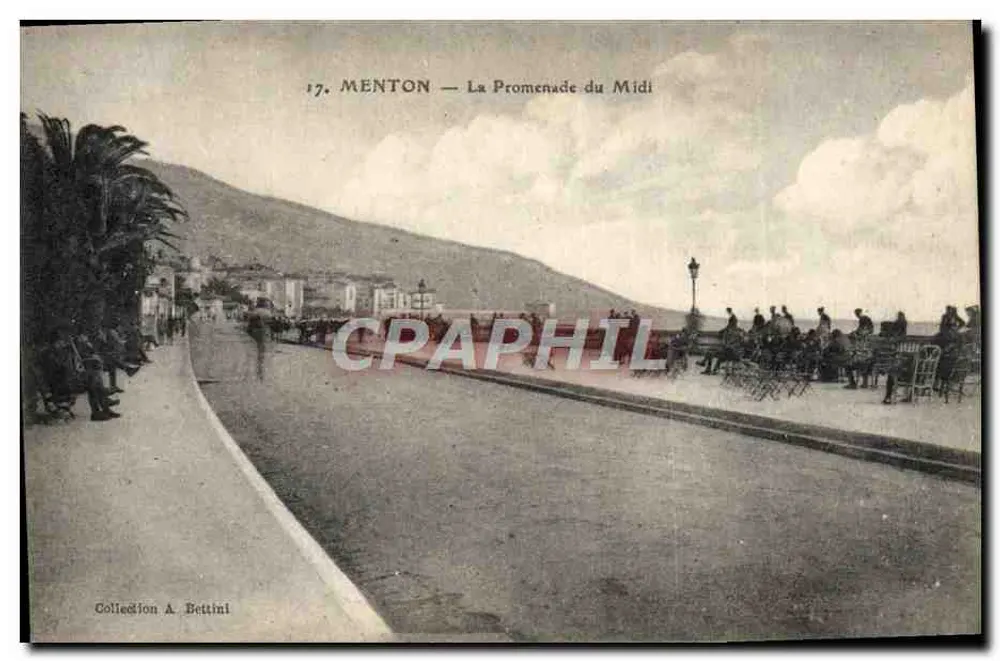 Menton — A Promenade do Meio-Dia — Coleção A. Bettini, n°17 - Frente