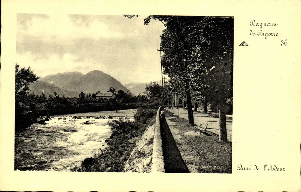 Quai de l'Audour — Bagnères-de-Bigorre — Antike Ansichtskarte n°36 - Vorderseite