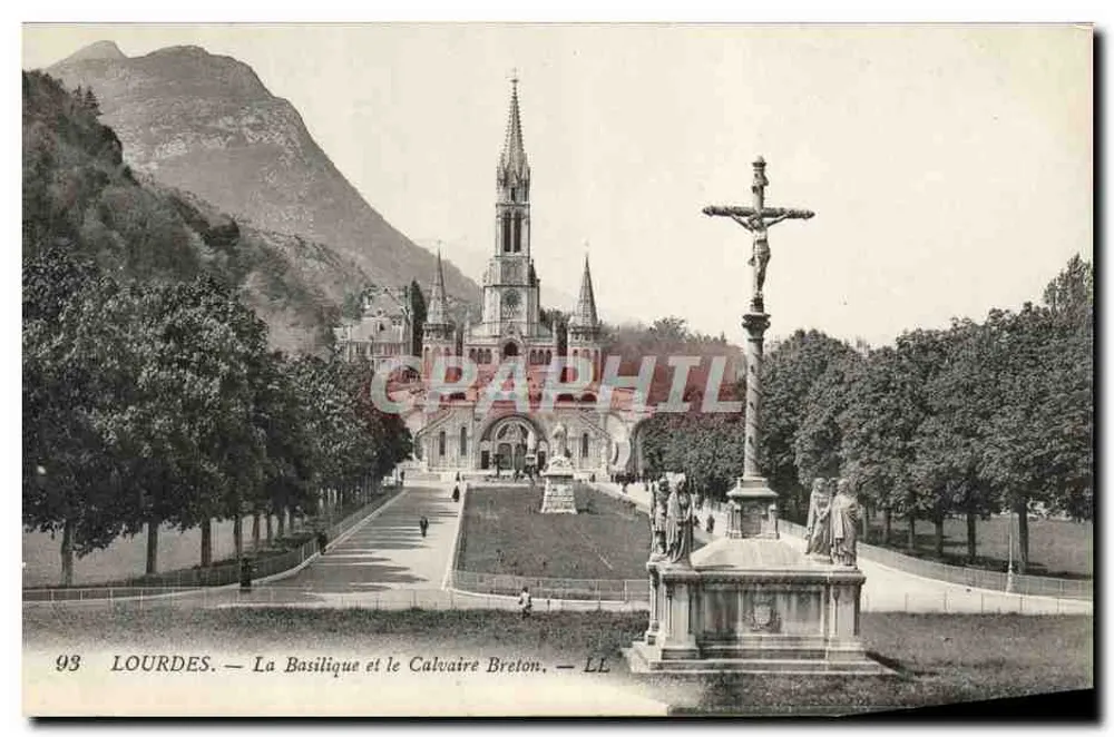 Lourdes — Die Basilika und der Bretonische Calvary — LL - Vorderseite