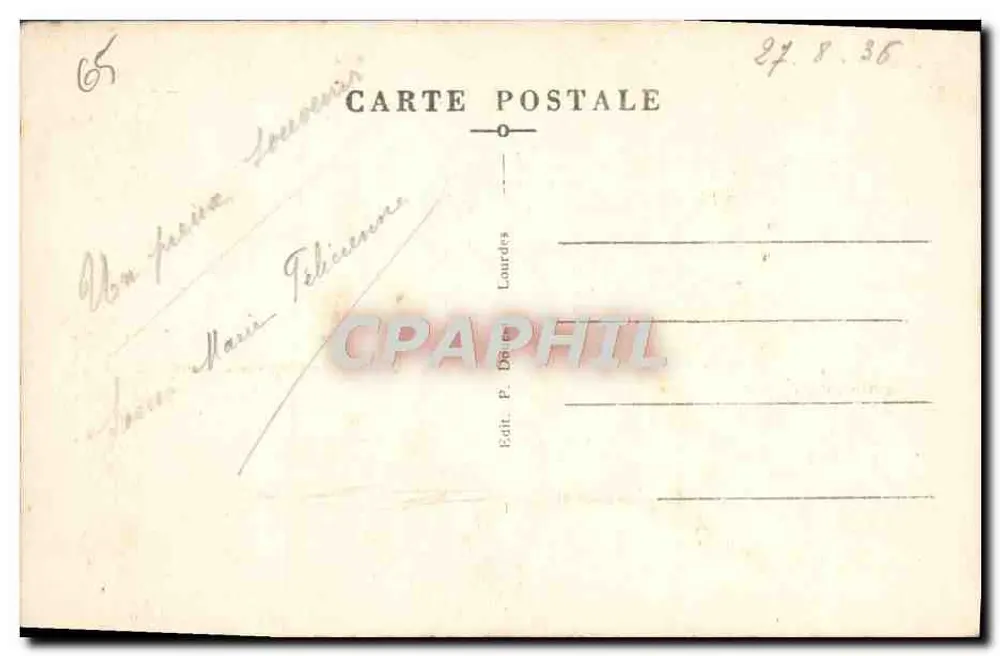Lourdes - La Basílica y el Pic du Jer - P.D. Doucet - Reverso