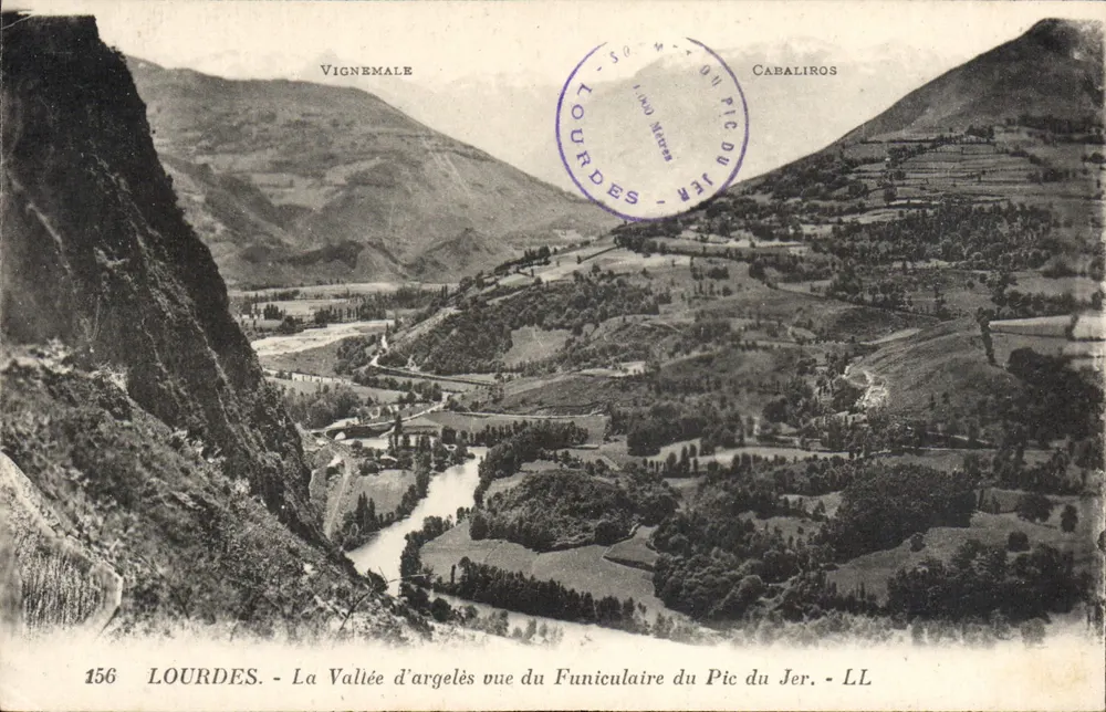 Tal von Argelès aus Sicht des Funiculars des Pic du Jer — Lourdes — n°156 - Vorderseite