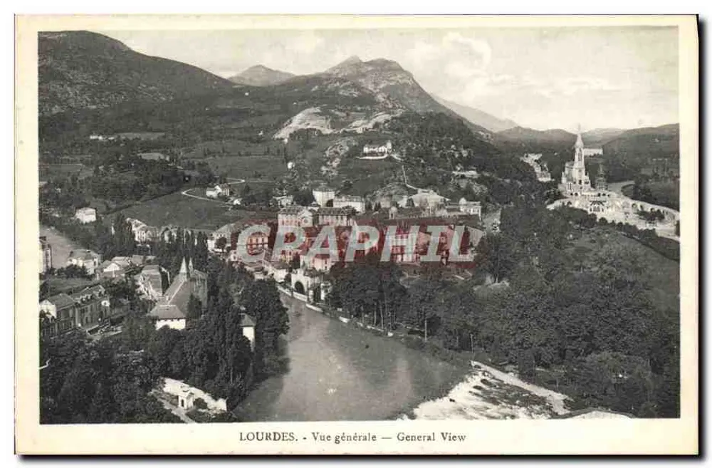 Lourdes — Vista geral — General View — Imprimeries Réunies de Nancy - Frente