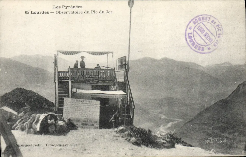 Os Pirineus — Observatório do Pic du Jer — Sireygeol, editor, Limoges-Lourdes - Frente