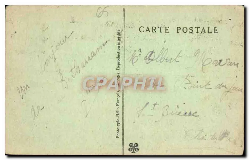 Grutas de BETHARRAM — Desembarque no Lago — Phototypie-Hélios, Limoges - Verso