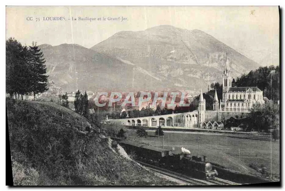 Lourdes - Die Basilika und der Grand-Jer - Vorderseite