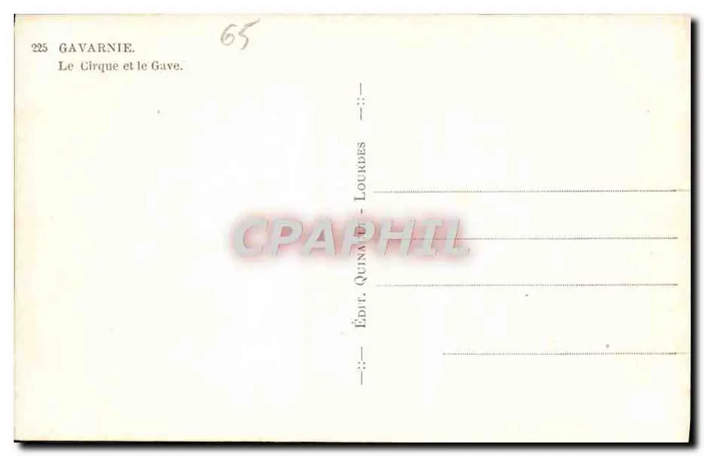Gavarnie — O Circo e o Gave — Édit. Quinaud-Lourdes - Verso