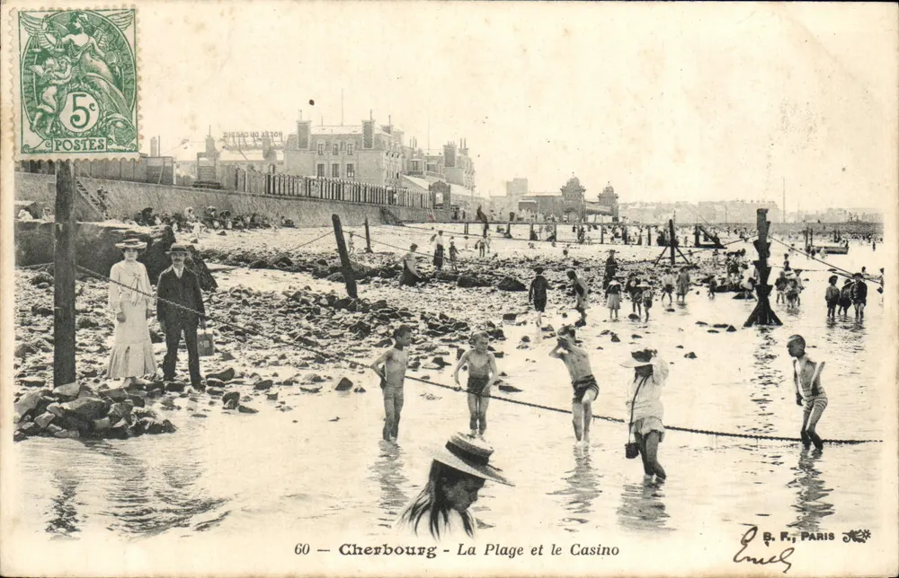 Cherbourg — Die Strand und das Casino — B. F. Paris, n°60 - Vorderseite