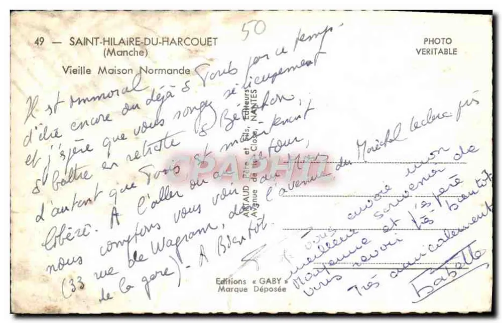 Saint-Hilaire-du-Harcouët — Vieille maison normande — Éditions Gaby - Verso