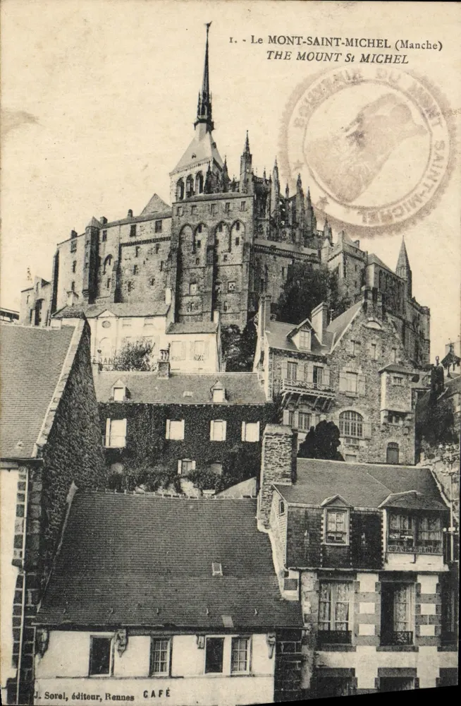 O Monte-Saint-Michel (Manche) — vista panorâmica com editor J. Sorel, Rennes — n° I - Frente