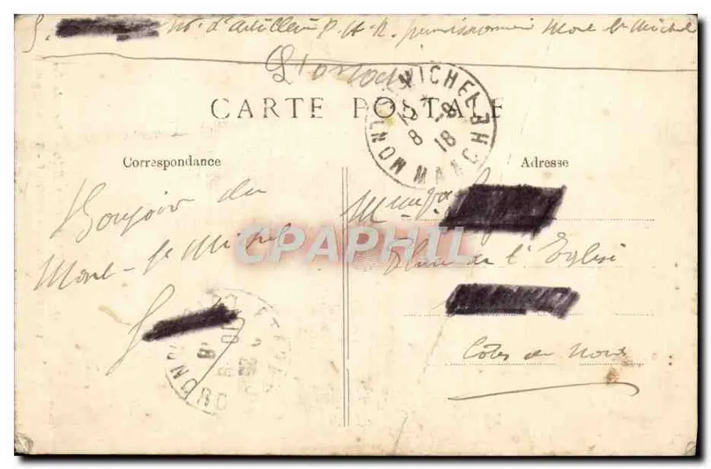 Mont-Saint-Michel — Porte du Roi (The King's door) — Éditeur : H. BERNARD, n° 55 - Verso
