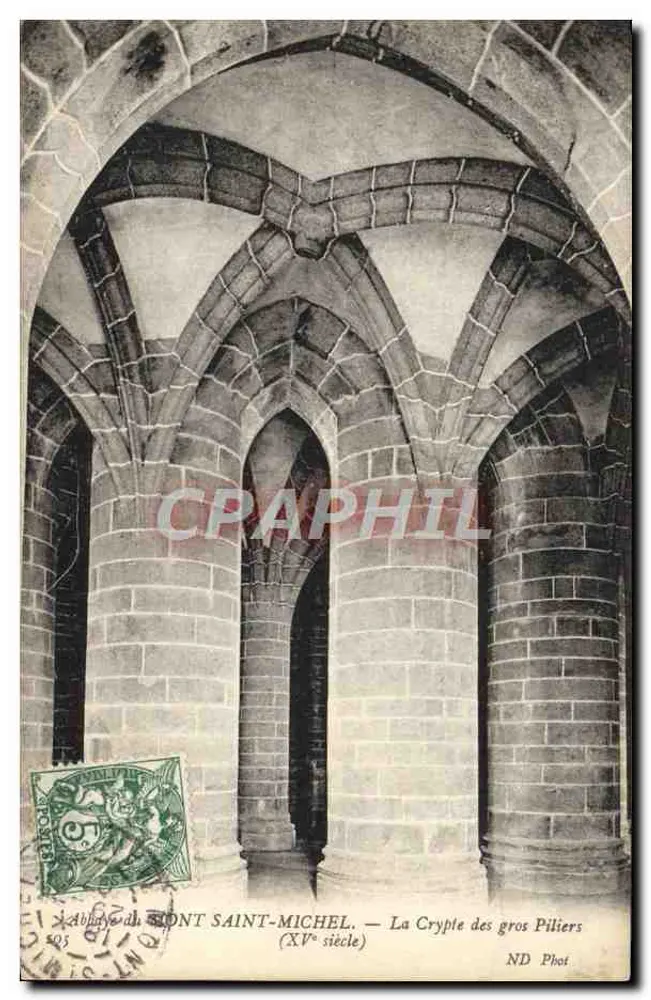 Abtei SANT SAINT-MICHEL — Die Krypta der großen Säulen (15. Jahrhundert) — ND Phot - Vorderseite