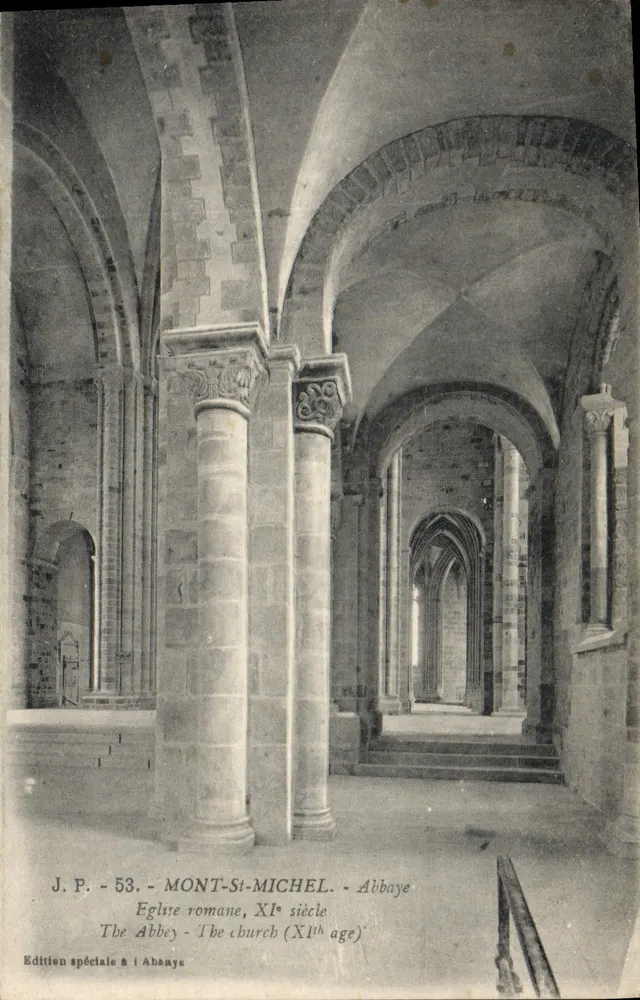 Monte-Saint-Michel - Abadia - Igreja romana, século XI — J.P. - 53 - Frente