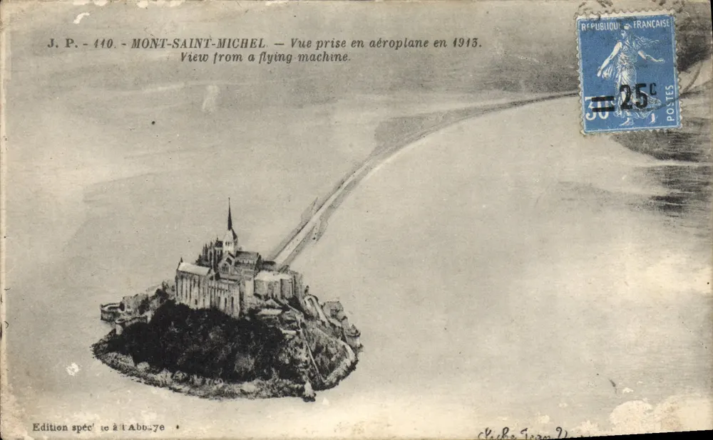 Mont-Saint-Michel — Aufnahme aus dem Flugzeug im Jahr 1913 — J.P. - 440 - Sonderausgabe in der Abtei - Vorderseite