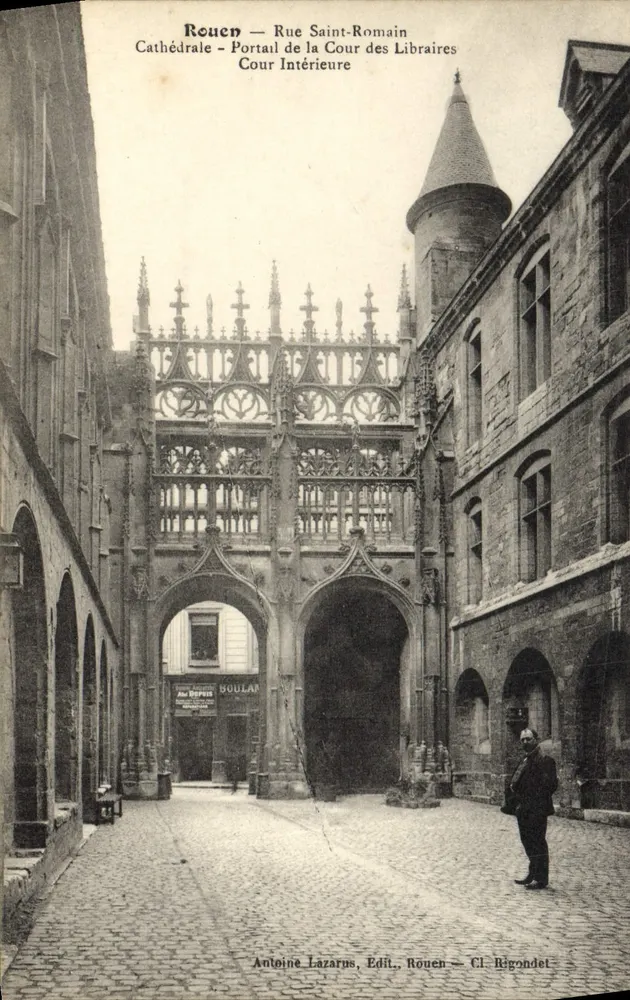 Roucy — Rue Saint-Romain — Kathedrale, Portal der Cour des Libraires, Innenhof — Antoine Lazarns, Verlag, Roucy — Cl. Régondet - Vorderseite