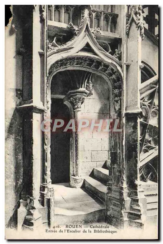 Rouen — Kathedrale — Eingang zur Bibliothekstreppe — Verlag E.P.D. n°416 - Vorderseite