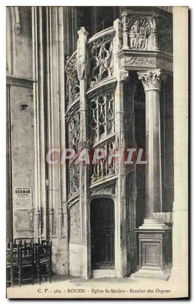Kirche St-Maclou - Orgelstiege — Rouen — C. V. 469 - Vorderseite