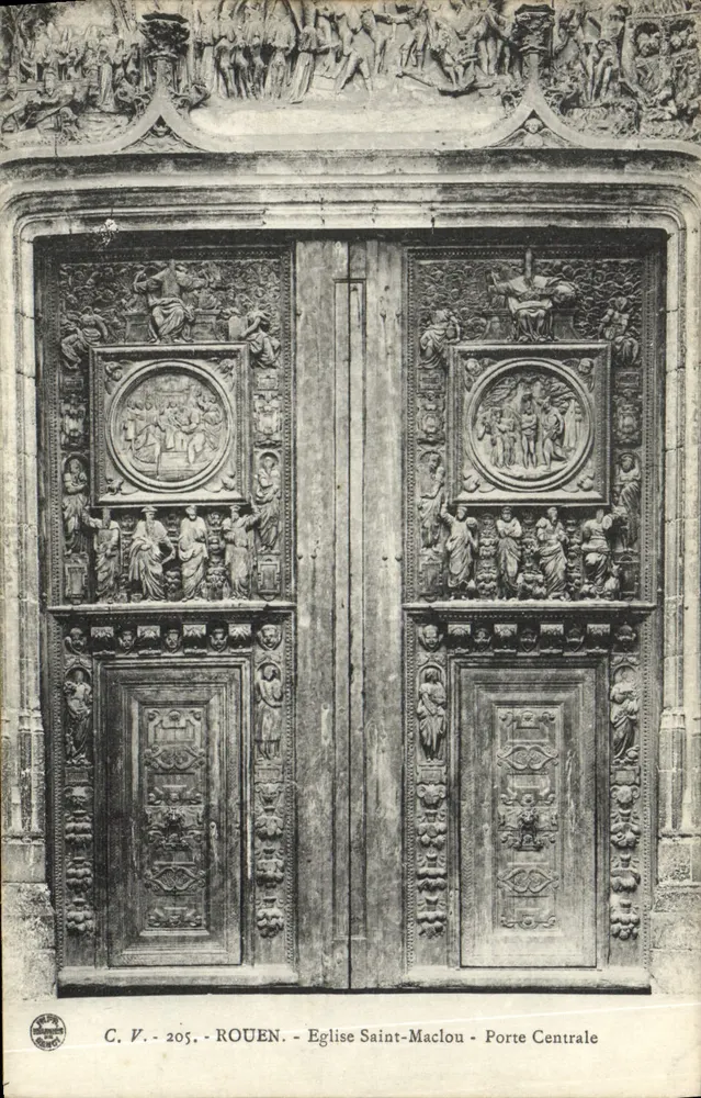 Porta Central da Igreja São Maclou — Rouen — C.V. 205 - Frente