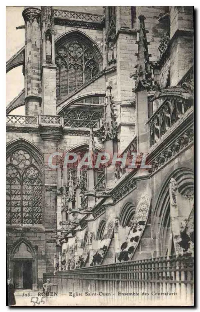 Rohen — Iglesia de San Ouen — Conjunto de los Contramuros - Anverso