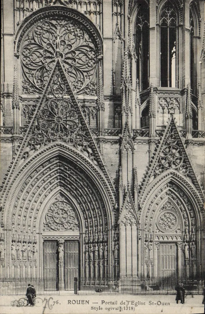 Rouen — Portal der Kirche St-Ouen — Gotischer Stil (1318) - Vorderseite