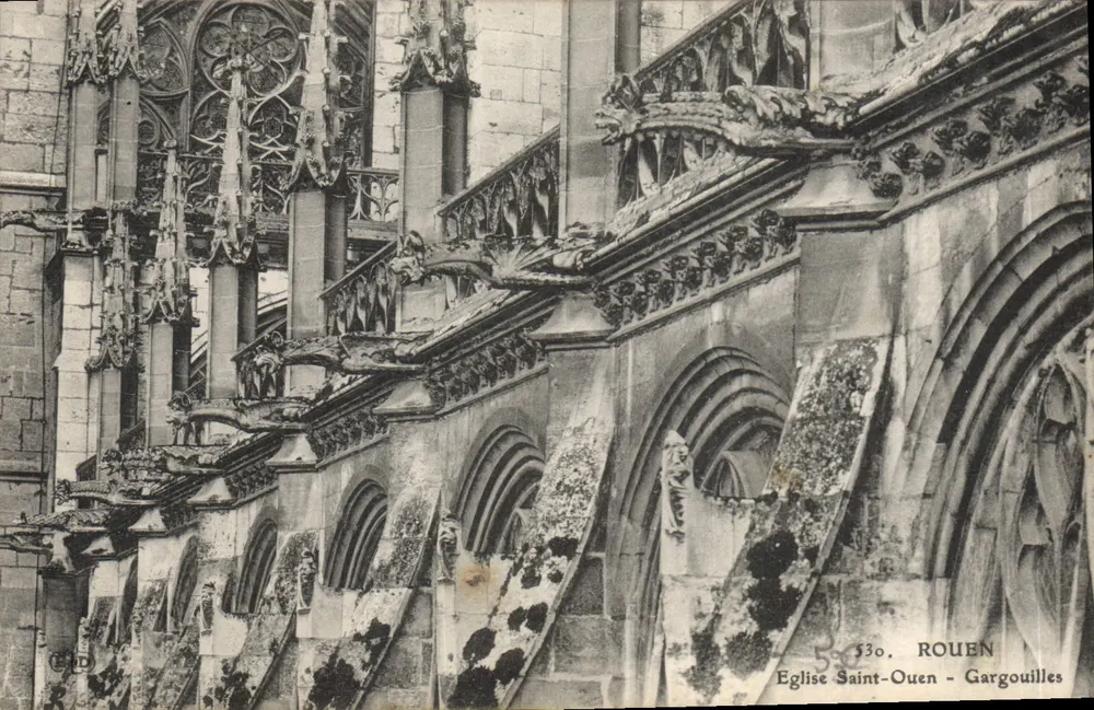 Kirche Saint-Ouen - Wasserspeier — Rouen - Vorderseite