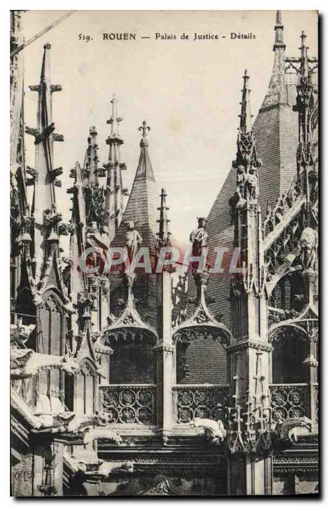 Rouen — Palácio de Justiça — Detalhes - Frente