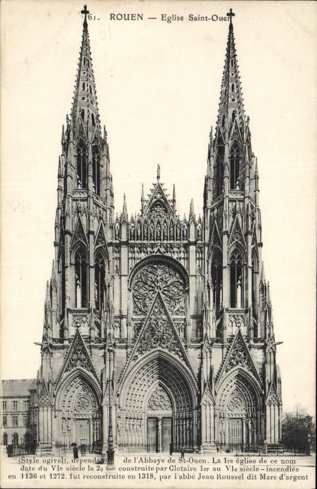 Rouen — Igreja de São Ouen — Estilo ogival, construída em 1318 - Frente