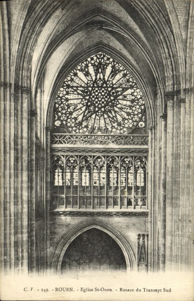Rouen - Église St-Ouen - Rosace du Transept Sud - Recto