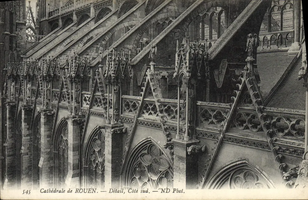 Kathedrale von ROUEN — Detail, Südseite — ND Phot. - Vorderseite