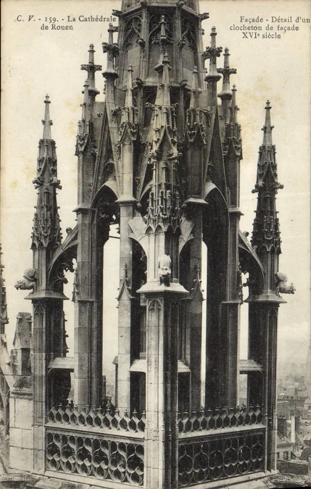 Die Kathedrale von Rouen — Detail eines Turms der Fassade, 16. Jahrhundert — C.V. 159 - Vorderseite