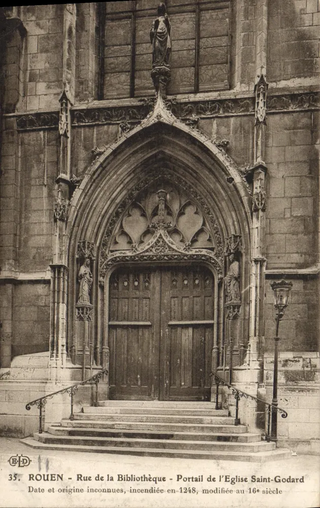 Rouen - Rue de la Bibliothèque - Portal der Kirche Saint-Godard — Verlag BPD, Nr. 35 - Vorderseite