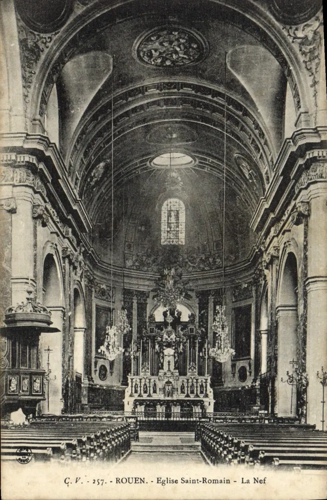 Rouen - Igreja de São Romão - A Nave - Frente