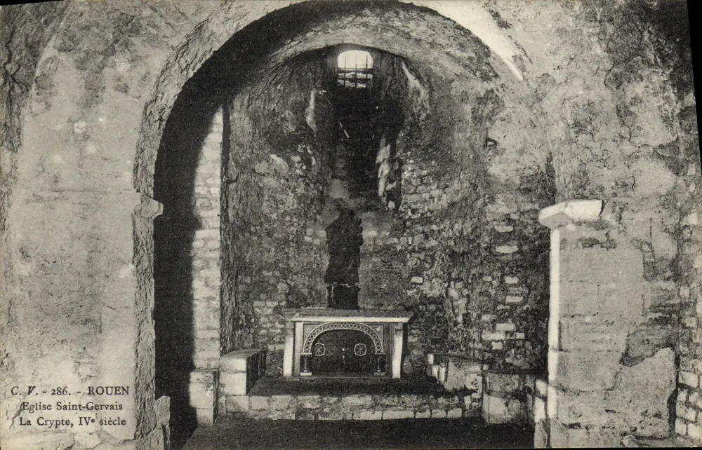 Rouen - Igreja de São Gervásio - A Cripta, século IV - Frente