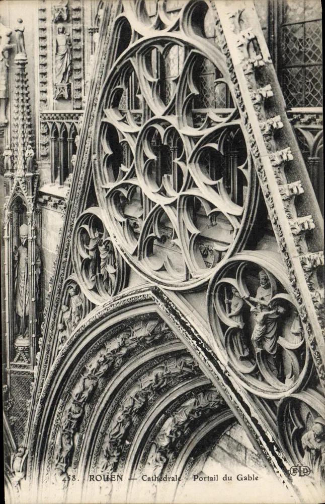 Rouen — Catedral — Portal do Gable - Frente